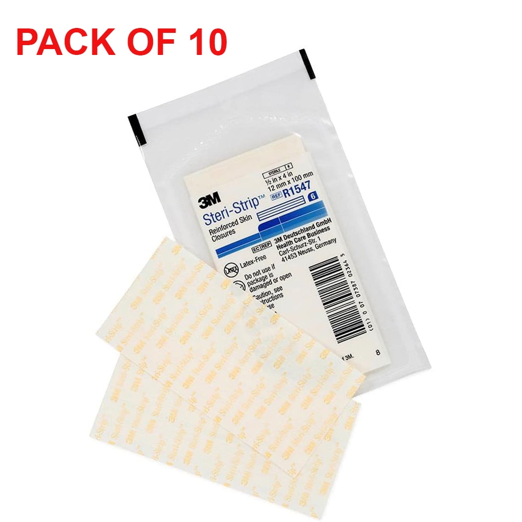 3M Steri-Strip Skin Closures 1/2 x 4 Inch - Hypoallergenic Adhesive for Fast Healing, Minimal Scarring, & Infection Prevention - For Surgical Lacerations - Flexible Wound Care Solution - Pack of 10