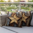 thumbnail image 4 of Stars Art Rustic Pillow Covers 2 Pack Independence Day Patriotic Pillowcase Waterproof Outdoor Throw Pillow Cover for Patio Garden Square Cushion 20”x20”, 4 of 9