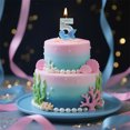 thumbnail image 2 of Velas de cumpleaños de cola de sirena azul Lisbinx para decorar tartas | Velas con números y portavelas | Velas de cera de 7,5 x 4 cm | Artículos para aniversarios y celebraciones, 2 of 7