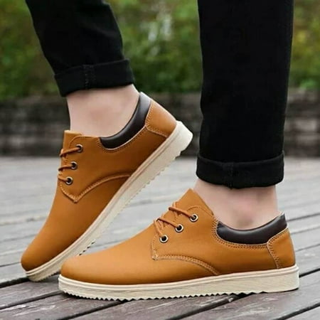 

Tangnade Men Shoes Men s Solid Color Non-Slip Bottom Casual Shoes Fashion Breathable Sneakers Shoes Brown 39
