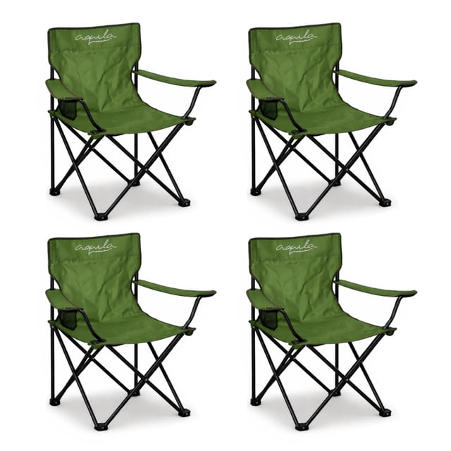 4 Sillas de Camping Plegable Aquila de Capacidad 120Kg Verde