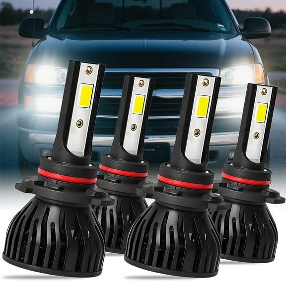 LED Headlight High Low Front Bulbs 4PCS For GMC Yukon XL1500 Denali 2001-2004