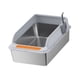 thumbnail image 2 of Caja de arena para gatos, caja de arena para gatos, semicerrada, fácil de limpiar con cuchara, bandeja de arena para gatos de entrada baja para gatos Gris claro, 2 of 10