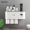 thumbnail image 2 of Automatic toothpaste dispenser set, 3 toothbrush slots with dustproof cover 3 cups, 2 of 7