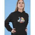 thumbnail image 2 of Atlanta City Cartoon Buildings Hoodie Women -Image by Shutterstock, Female Large, 2 of 4