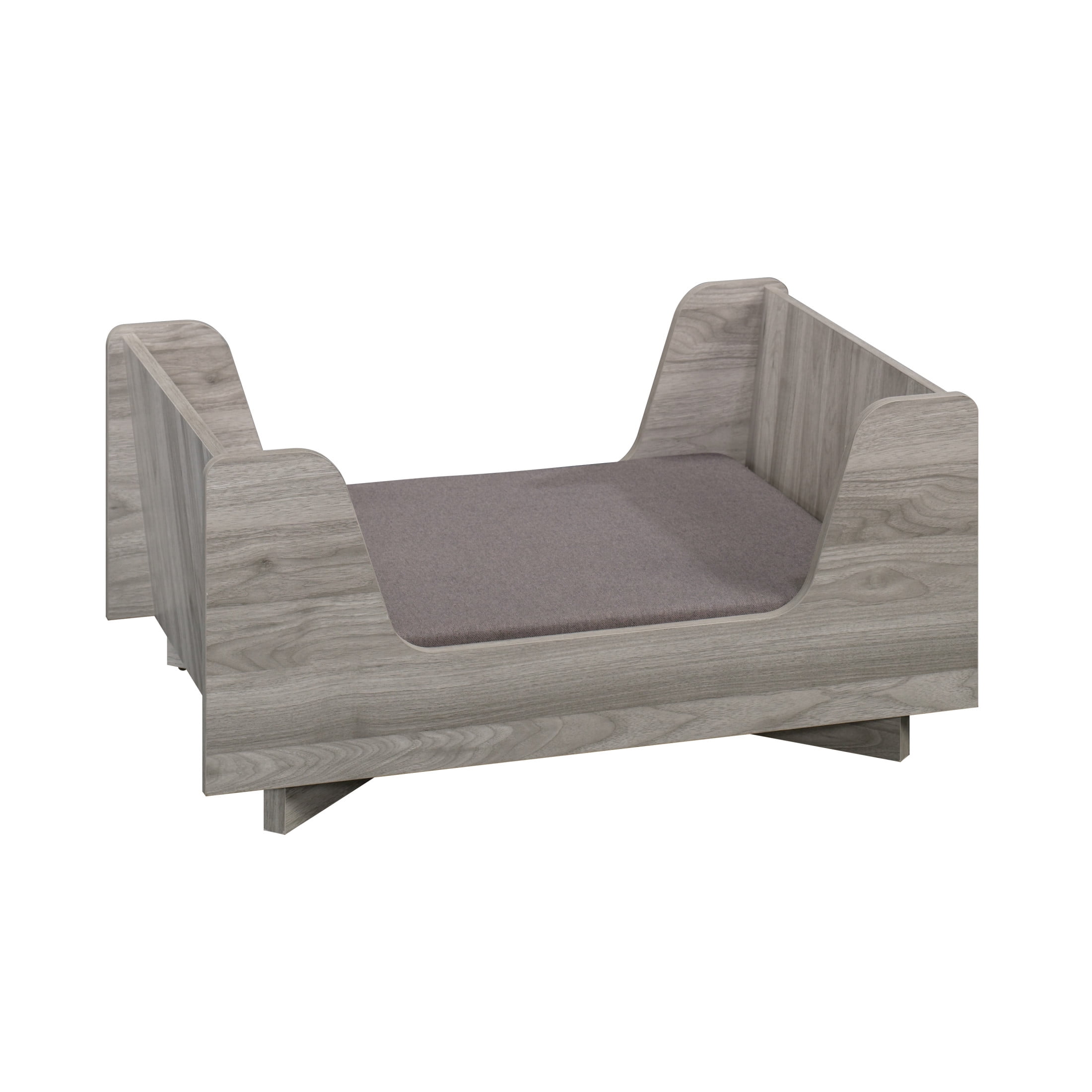 Sauder Pet Furniture Milo Modern Dog Bed, Light Walnut Finish