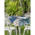 thumbnail image 3 of Outdoor Tablecloth with Umbrella Hole for Patio/Picnic/Party/Camping, White Teal Cherry Blossom Waterproof Table Cloth Round Cover Washable, Spring Summer Flowers Watercolor (Dia 54"), 3 of 9