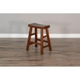 thumbnail image 5 of Pemberly Row 24" Saddle Seat Mahogany Wood Stool in Dark Chocolate (Set of 2), 5 of 8