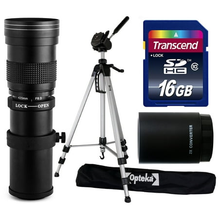 420mm 1600mm f/8.3 Super HD Telephoto Lens Package for Nikon D800e D5100
