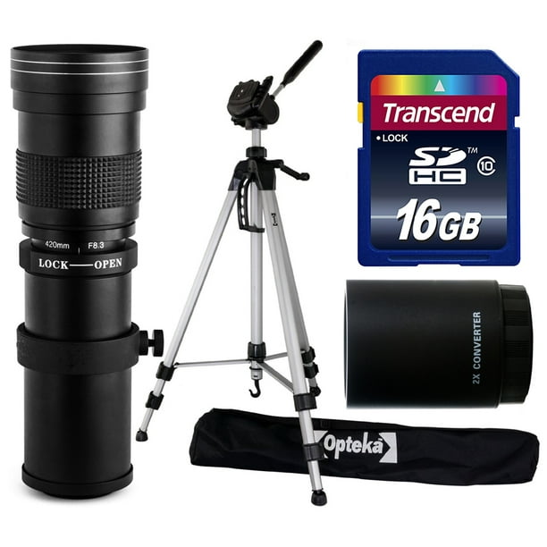 Opteka 420mm1600mm f8.3 HD Telephoto Lens Bundle for Canon Rebel T5