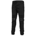 thumbnail image 2 of J. METHOD Men’s Jogger Pants Casual Moto Biker Zipper Slim Fit French Terry Fleece Tapered Leg Elastic Waist NEMP20 Black S, 2 of 6