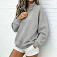 thumbnail image 7 of Hurxie Womens Quarter Zip Pullover Casual Shirts Half Zip Sweatshirts 1/4 Zip Pullover Women Pullover Sweatshirts Gray,S, 7 of 7