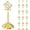 Gold Pentagram, variant on Urban Deco 16 Pieces Table Card Holder Place Card Holders 4 inches Steel Card Holders for Photos, Food Signs, Memo Notes, Weddings, Restaurants, Birthdays (Gold Round)