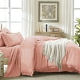 thumbnail image 5 of Andency California King Size Bed in a Bag - 7 Pieces Pink Boho Bedding Comforter Sets for Cal King Bed, Tassel Cozy Fluffy Bed Set with Comforter, Sheets, Pillowcases & Shams, 5 of 8