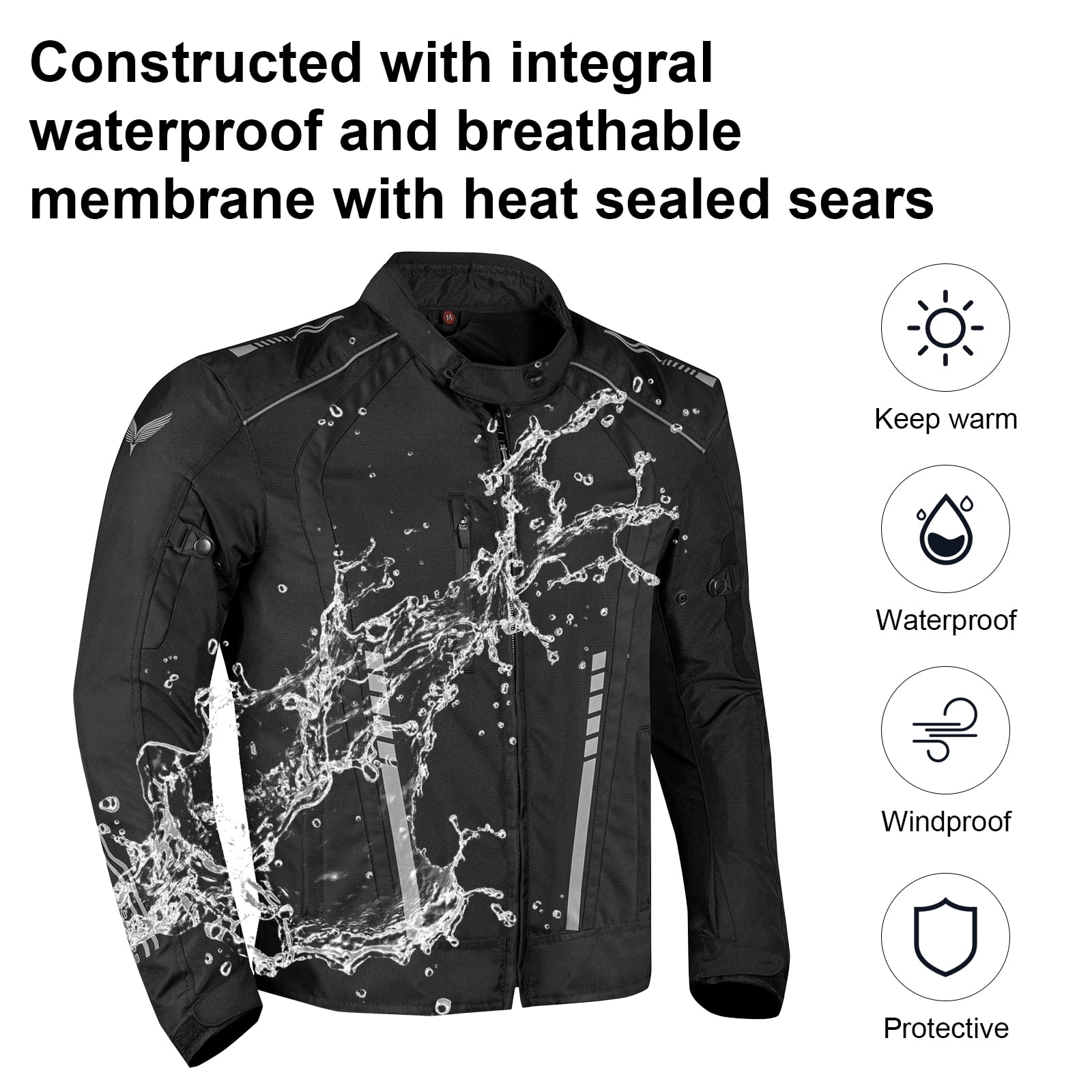 Dream Apparel Men's All-season Motorcycle Jacket for Enduro Dualsport Riding with 600 D polyester, Armor Foam Padding, Visibility