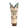 thumbnail image 3 of Corral Ladies Cream  Turquoise Embroidery Square Toe Boots Z5219, 3 of 3