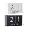 thumbnail image 2 of Escritorio perpetuo Calendario de madera Bloque de madera DIY Mes Fecha Número de visualización Desmontable Decoración de oficina en casa AweSitey HA3133-02B, 2 of 6