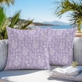 thumbnail image 3 of Throw Pillow Covers 20x20 Inch Set of 2, Purple Botanical Waterproof Outdoor Pillow Covers, Spring Summer Chic Wildflowers Decorative Cushion Pillowcases for Couch, Sofa, Bed, Garden, Patio, 3 of 9
