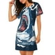 thumbnail image 2 of Fotbe Shark Bata de Dormir para Mujer con Estampado, Camisón de Algodón de Manga Corta, Ropa de Dormir Casual, 2 of 6