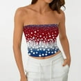 thumbnail image 4 of Stralyhd American Flag Women's Strapless Tube Top Summer Y2k Crop Tank Going Out Bandeau Backless Slim Fit Beach Stretchy Tops for Casual Wine M, 4 of 6
