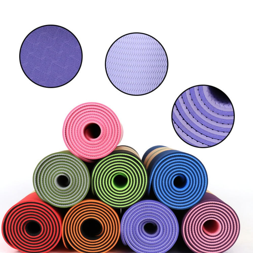 Yoga mat 0.2 inches thick, with nylon strap, suitable for both men and women - anti slip exercise mat, suitable for home yoga, Pilates, stretching, flooring, and fitness exercises