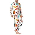 thumbnail image 2 of Sikiie Autumn Pumpkins Fall Leaves Mens Pajama Set, Soft Warm Long Sleeve Sleepwear, Cozy Button-Down Pjs for Men-XX-Large, 2 of 7
