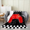 thumbnail image 1 of Erosebridal Cartoon Gamepad Throw Blanket for Couch, Gaming Game Plush Blanket, Checkered Flag Decor, 1 of 7