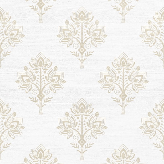 DAZLUTE Peel and Stick Removable Wallpaper Golden Floral Contact Self Adhesive Paper Wallpaper 17.72" x 118"