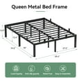 thumbnail image 4 of Sailvan Queen Bed Frame, 14 Inch Metal Platform Bed Frame Queen Size, Heavy Duty, Noise Free, Easy Assembly, Steel Slats Support, No Box Spring Needed, 4 of 9