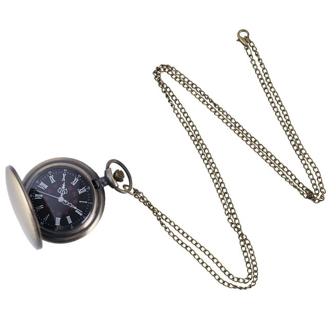 Montre de Poche pour Couple Hommes et Femmes Rétro à Quartz Suspendue Table Commémorative Table