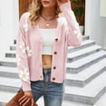 thumbnail image 3 of Cárdigan Cárdigan de punto para mujer con botones, suéter suelto con margaritas bonitas, cárdigan (rosa XL) Kuymtek Rosa T XL para Mujer, 3 of 6