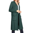 thumbnail image 2 of Women's Casual Loose Fit Side Pockets Solid Soft Lightweight Long Cardigan, 2 of 6