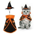 thumbnail image 4 of Pet Halloween Cloak Cosplay Costume with Wizard Hat Vampire Pumpkin Bat Cape for Small Dog & Cat & Kittens & Puppy Pet Party Supplies, 4 of 12