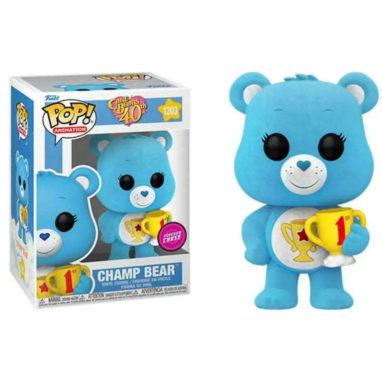 Funko POP! Care Bears Champ Bear CHASE [Flocked] #1203
