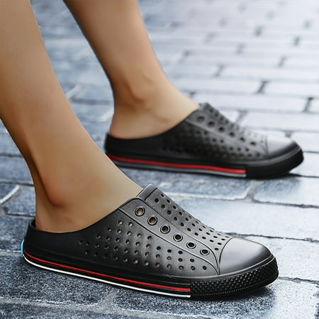 

Men s Trendy Solid Breathable Hollow Out Mule Shoes Comfy Non Slip Casual Breathable Slippers For Men s Outdoor Activities