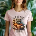 thumbnail image 5 of Feral Girl Football Shirt | Raccoon Sports Fan Tee | Cute Animal Game Day T-Shirt, Maroon, Size 2XL, 5 of 6