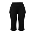 thumbnail image 4 of Khunlpohl Plus Size Capri Pants for Womens Yoga Workout Athletic Leggings Pant Baggy Elastic High Waist Trousers with Pockets, 4 of 7