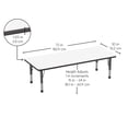 thumbnail image 4 of 30" x 72" Rectangle Dry-Erase Activity Table with Chunky Legs and 10" Stack Chairs with Ball Glides, 5-Piece Set - White/Red, 4 of 5
