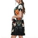 thumbnail image 2 of Disketp Flower Horn Skull para Vestido de Manga Corta para Mujeres, Vestidos de Verano para Mujeres, Casual y Holgado para la Playa, 2 of 6