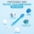 thumbnail image 4 of 5-in-1 disposable travel toothbrush - Mini brush with toothpaste, floss, toothpick, tongue scraper | Single packaging | Peppermint flavor | 26 pack, 4 of 4