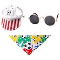 thumbnail image 2 of American Flag Dog Accessory Set 3 Pack Size M, Reversible Dual Layer Triangle Bandana, Matching Hat & Glasses, Patriotic Red White Blue Outfit for Independence Day 4th of July Small Dogs, 2 of 5