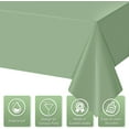 thumbnail image 3 of 30Pack Sage Green Plastic Tablecloths for Rectangle Tables, Light Green Disposable Tablecloth, Waterproof Sage Green Table Cover for Birthday Bridal Wedding Baby Shower Party Decorations, 54 X 10, 3 of 8