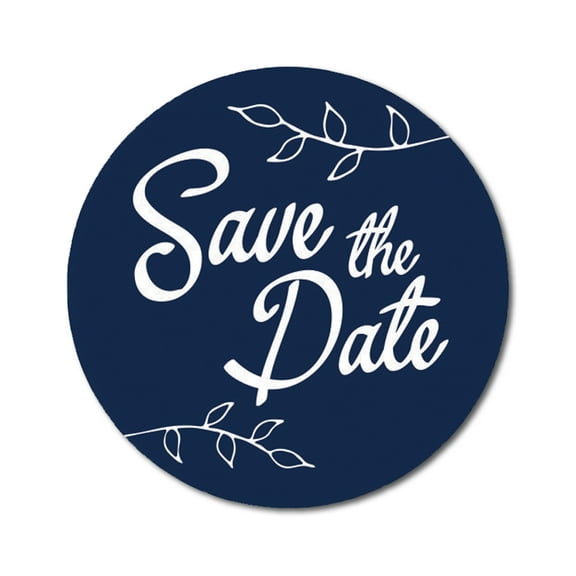 Darling Souvenir DIY 45 Pcs Blue Leaf Vines Save The Date Stickers Round Envelope Seal-1.6 Inches