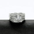 thumbnail image 3 of Silver Color Infinity Wedding Rings Engagement Band Guard Enhancer Tiny Cubic Zirconia Pave Set Double Band Guard (Size 10), 3 of 7