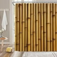 thumbnail image 3 of Bamboo Shower Curtain Vintage Brown Bamboo Asian Plant Nature 3D Print Bathroom Decor Fabric Curtain with Hooks-72"W x 86"L (Pack of 1), 3 of 7
