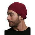 thumbnail image 2 of SnugZero Over-the-Ear Kufi Beanie Cap With Zigzag Knit For Unisex Adult, Red, 2 of 3