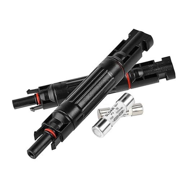 Outdoor Solar Fuses Connectors Waterproof Strong Construction Aapter For Safe Overloading & Short Circuits Defense Multicolor