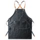 thumbnail image 4 of Delantal de trabajo de cuero grueso con espalda cruzada, delantal de Chef ajustable, impermeable, multibolsillo, sin mangas, ropa con correa ajustable, 4 of 5