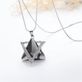 thumbnail image 4 of Cristal Hexagrama Triángulo Colgantes Collar de Cadena de Suéter de Metal de Aleación de Plata gris, 4 of 9