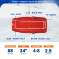 thumbnail image 6 of Snow Joe Plastic Snow Sled 34” Toboggan Board with Handles and Rope, Red, SJ-SLD34-RED, 6 of 12